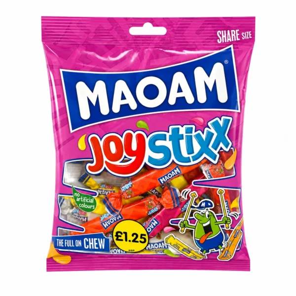 MAOAM Joystixx Chewy Fruit Flavour Candy Sticks Share Bag UK