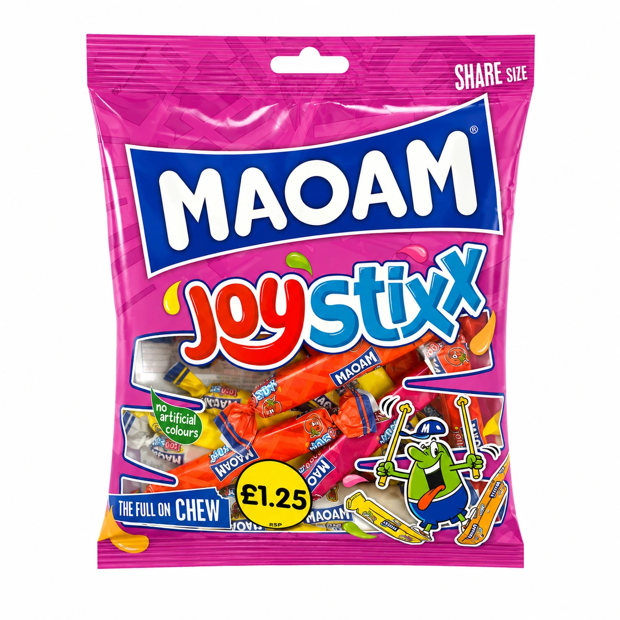 MAOAM Joystixx Chewy Fruit Flavour Candy Sticks Share Bag UK