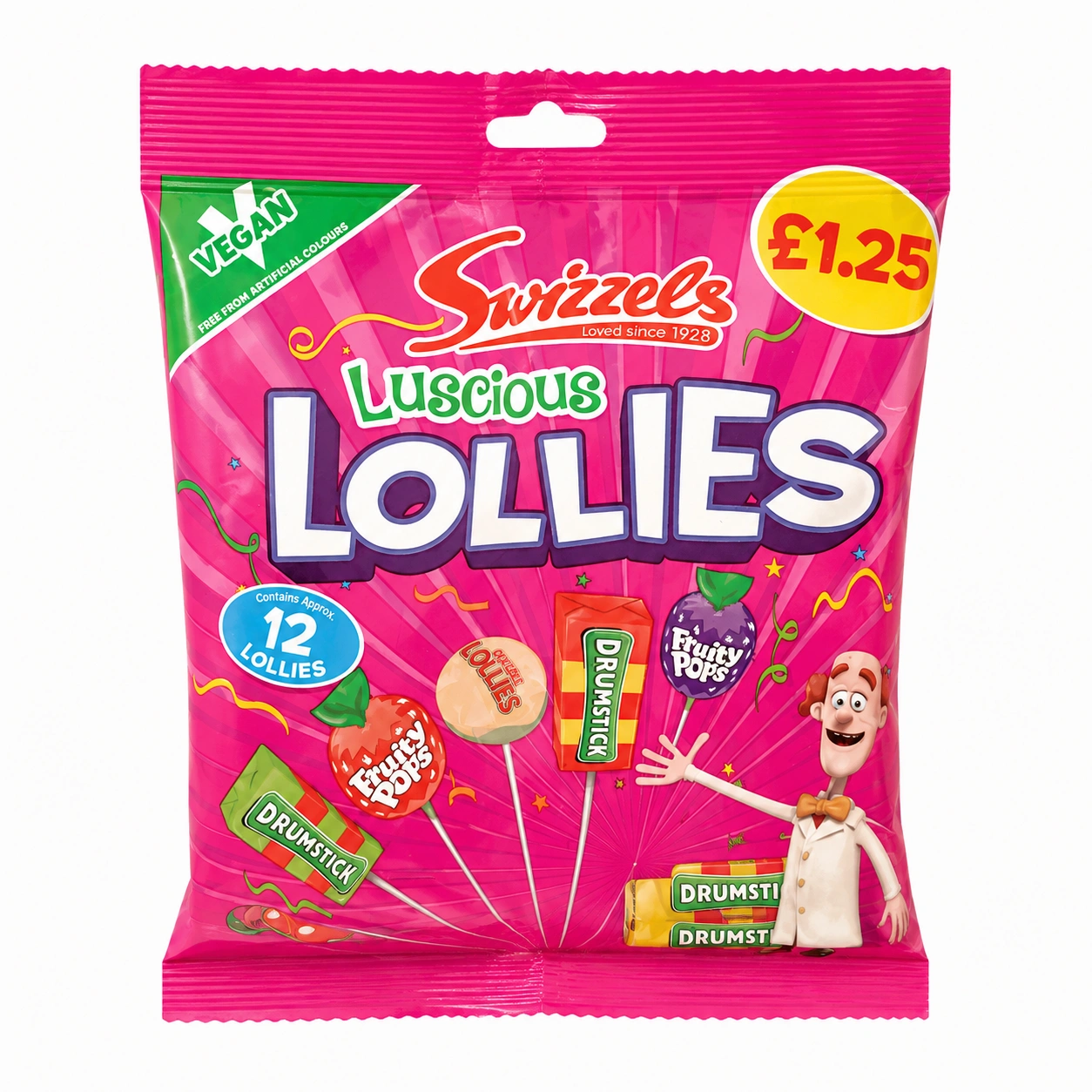 Swizzels Luscious Lollies Assorted Fruit Flavour Lollipops Share Bag UK